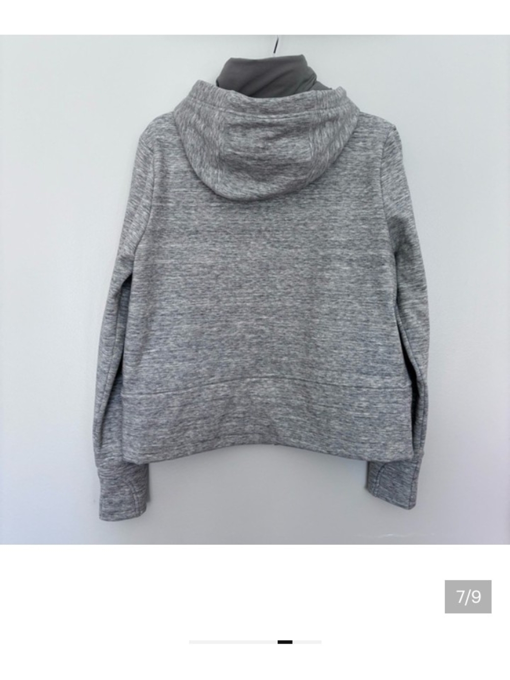Athleta Victory Primaloft Full Zip-Up Hoodie Sweatshirt Heather Grey Fleece Line - Picture 7 of 9